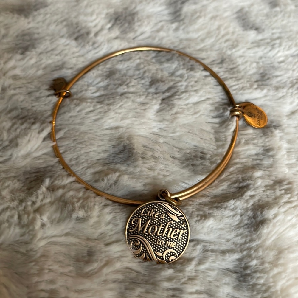 Alex and Ani gold tone bracelet   with tag card and box included "Like a mother"